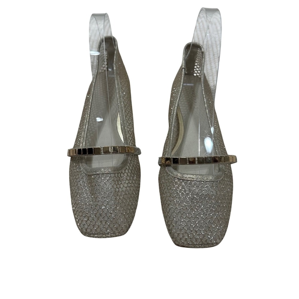Sanctuary Cindy Gold Mesh Mary Jane Ballet Flats Square Toe Womens 7M